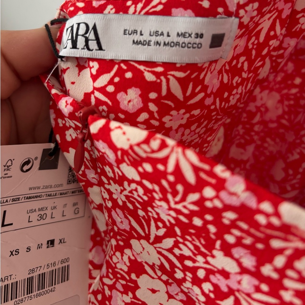 Zara Printed Corsetry-Inspired Midi Dress SZ L - Picture 8 of 14